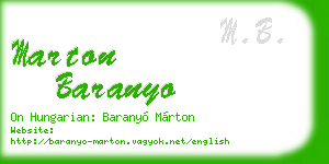 marton baranyo business card