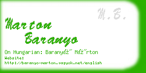 marton baranyo business card